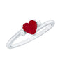 Real 0.6 Carat Ruby Diamond Heart Promise Ring with Bypass Shank