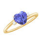 Certified Real Tanzanite Heart Promise Ring with Diamond