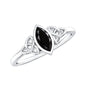 Marquise Shape Black Spinel Solitaire Promise Ring