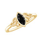 Marquise Shape Black Spinel Solitaire Promise Ring