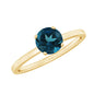 1.3 Carat Round London Blue Topaz Solitaire Ring With Certificate