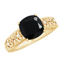 Cushion Cut 2.8 Carat Lab Grown Black Diamond Vintage Engagement Ring with White Diamond
