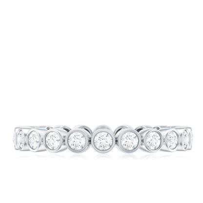Full Eternity Wedding Band with Bezel Set Moissanite