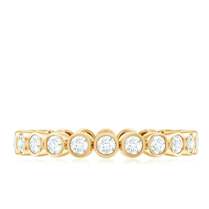 Full Eternity Wedding Band with Bezel Set Moissanite
