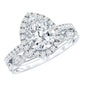 Certified Moissanite Teardrop Engagement Ring Set