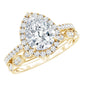 Certified Moissanite Teardrop Engagement Ring Set