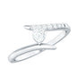 Certified Moissanite Heart Promise Ring in Bypass Shank