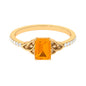Emerald Cut Solitaire Fire Opal Celtic Knot Engagement Ring with Diamond
