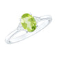 Natural Solitaire 1 Carat Peridot Oval Engagement Ring with Diamond
