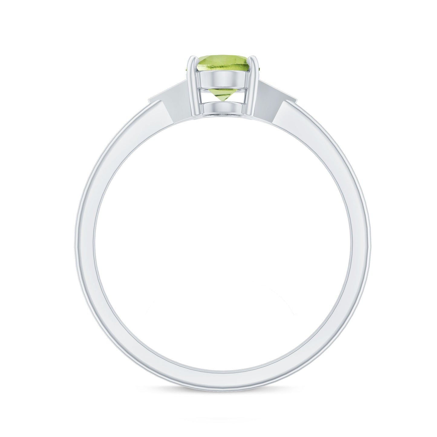 Natural Solitaire 1 Carat Peridot Oval Engagement Ring with Diamond