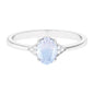 0.6 Carat Oval Moonstone Solitaire Ring with Diamond Accent