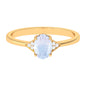 0.6 Carat Oval Moonstone Solitaire Ring with Diamond Accent
