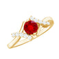 Lab Created Ruby and Diamond Promise Ring for Her