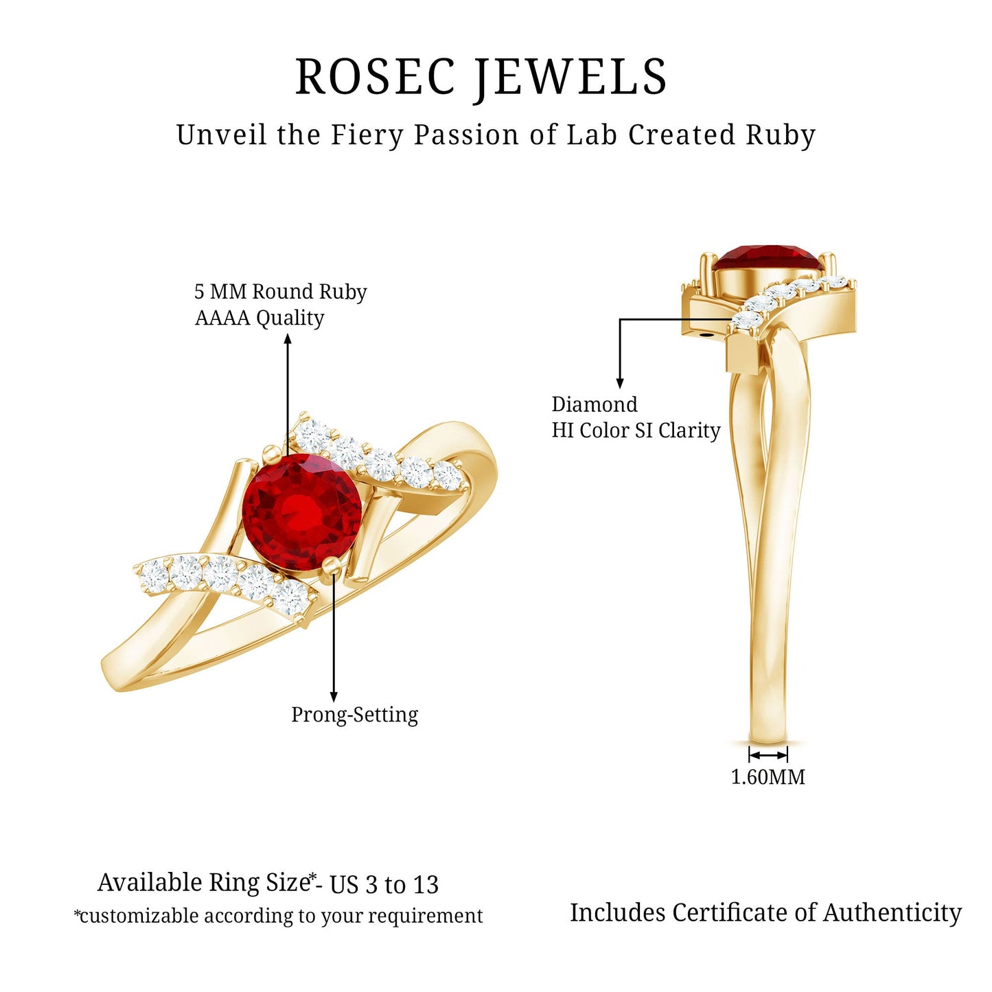Lab Created Ruby and Diamond Promise Ring for Her