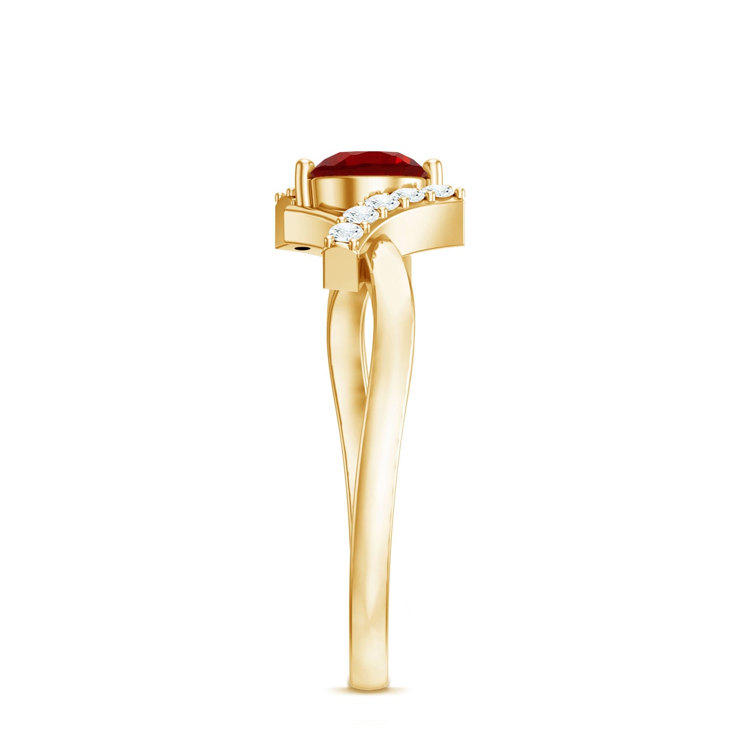 Lab Created Ruby and Diamond Promise Ring for Her