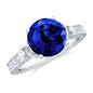Certified 2.7 Carat Lab Grown Blue Sapphire Celtic Engagement Ring with Diamond