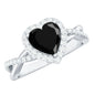 2.4 Carat Lab Grown Black and White Diamond Heart Engagement Ring with Halo
