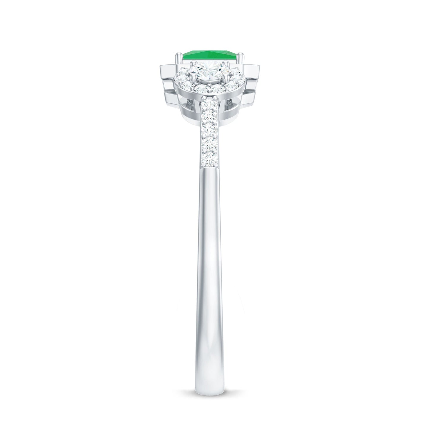 Princess Cut Emerald Classic Vintage Engagement Ring Diamond