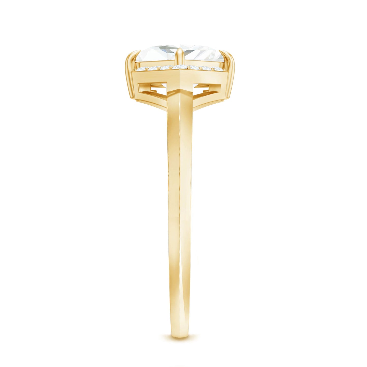 Princess Cut Certified Moissanite Halo Engagement Ring