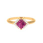 Contemporary Princess Cut Pink Tourmaline Engagement Ring with Diamond