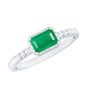 Natural Emerald Diamond Emerald Cut Engagement Ring in East West Style