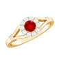 Lab Grown Ruby and Diamond Split Shank Engagement Ring