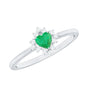 Heart Shape Emerald and Diamond Promise Ring