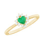Heart Shape Emerald and Diamond Promise Ring