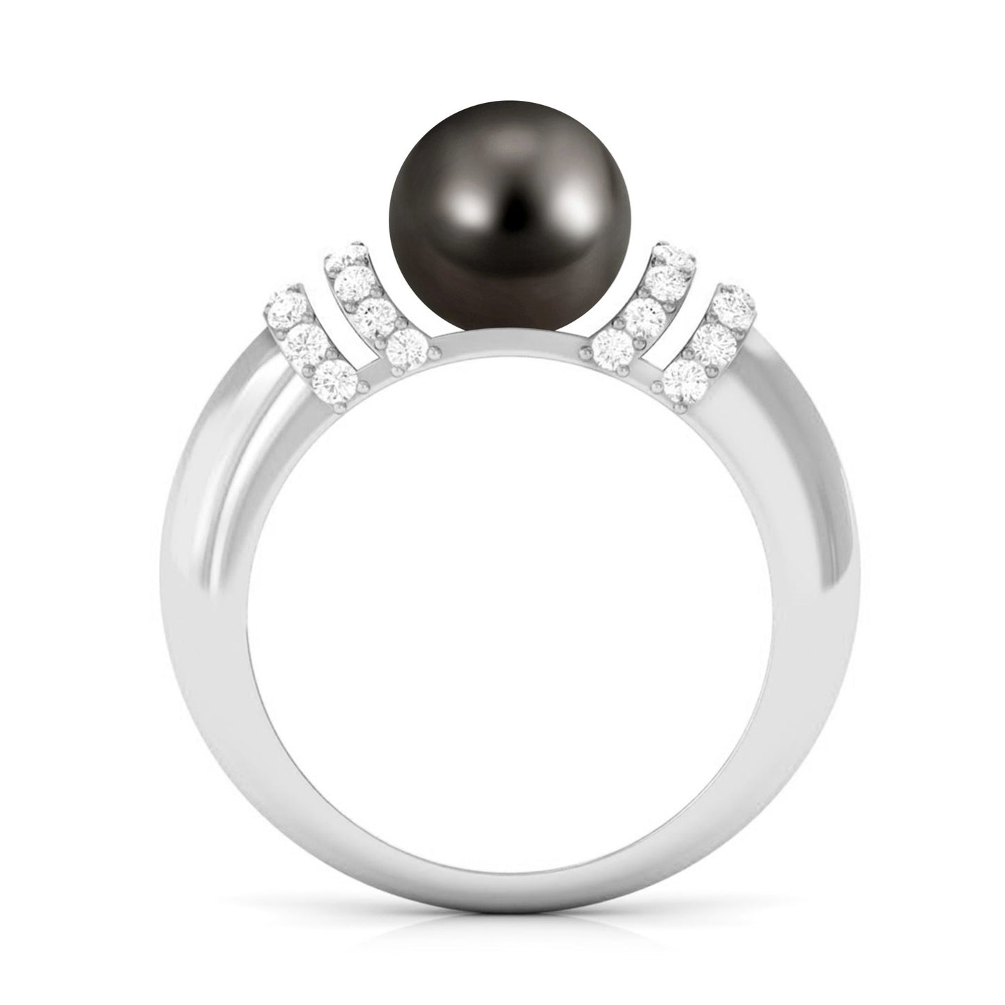 7.5 Carat Tahitian Pearl and Diamond Engagement Ring