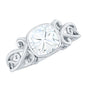 Vintage Style Cushion Moissanite Solitaire Ring in Bezel Setting