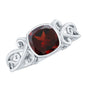 Vintage Looking Garnet Cushion Cut Engagement Ring