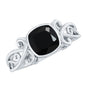 Vintage Style 2.8 Carat Lab Grown Black Diamond Cushion Cut Engagement Ring