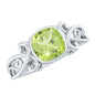 Vintage Style 2 Carat Peridot Cushion Cut Engagement Ring