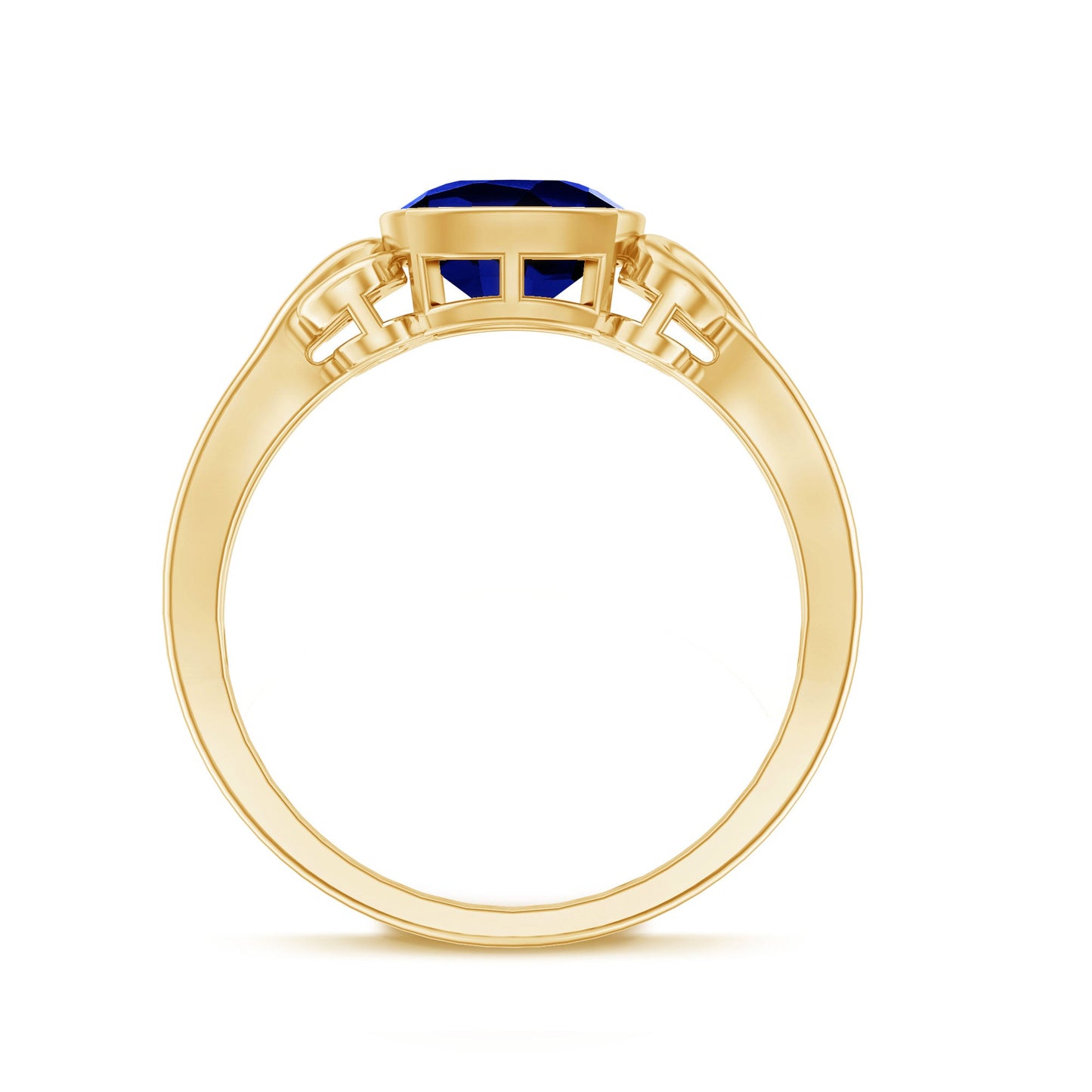 Vintage Style 2.75 Carat Cushion Cut Lab Grown Blue Sapphire Engagement Ring