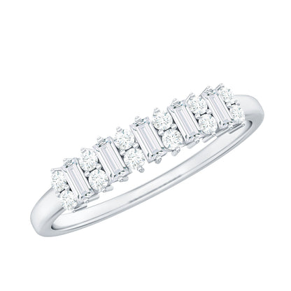Anniversary Band Ring with Certified Moissanite Stones