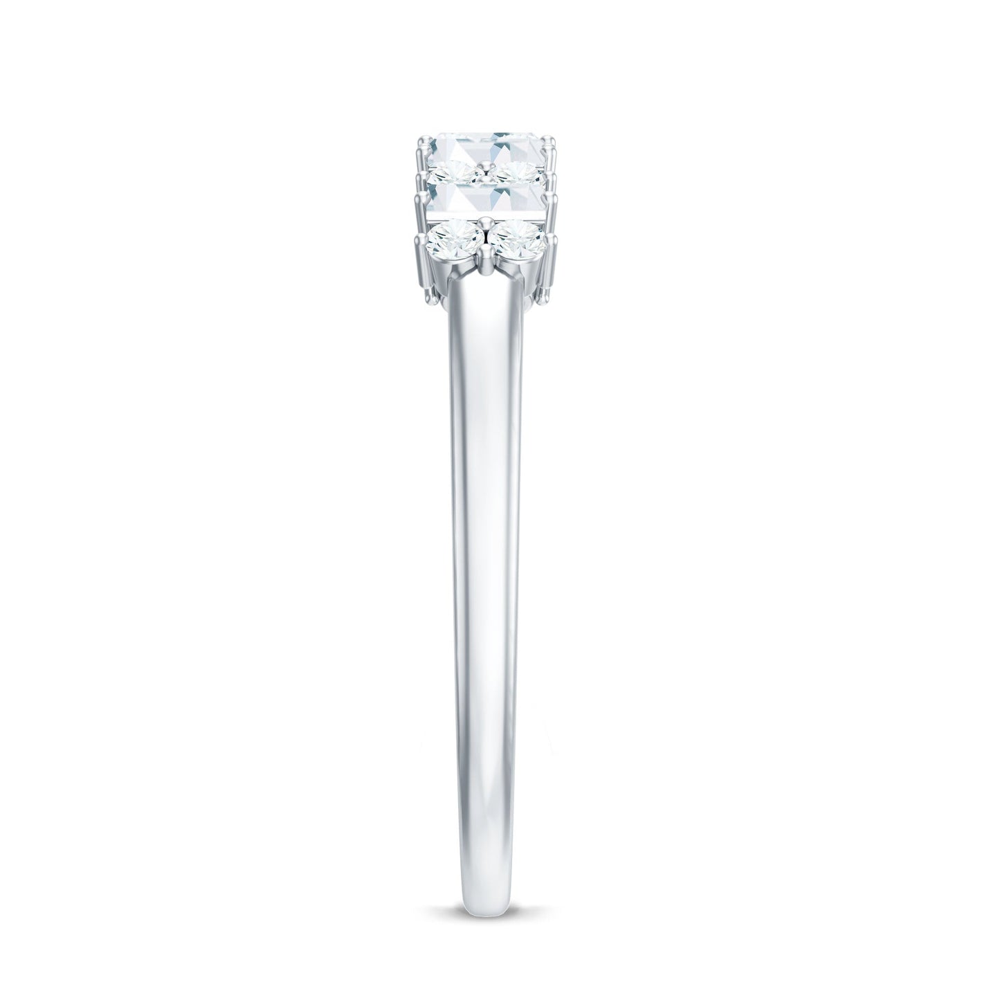 Anniversary Band Ring with Certified Moissanite Stones