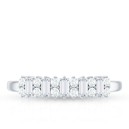 Anniversary Band Ring with Certified Moissanite Stones