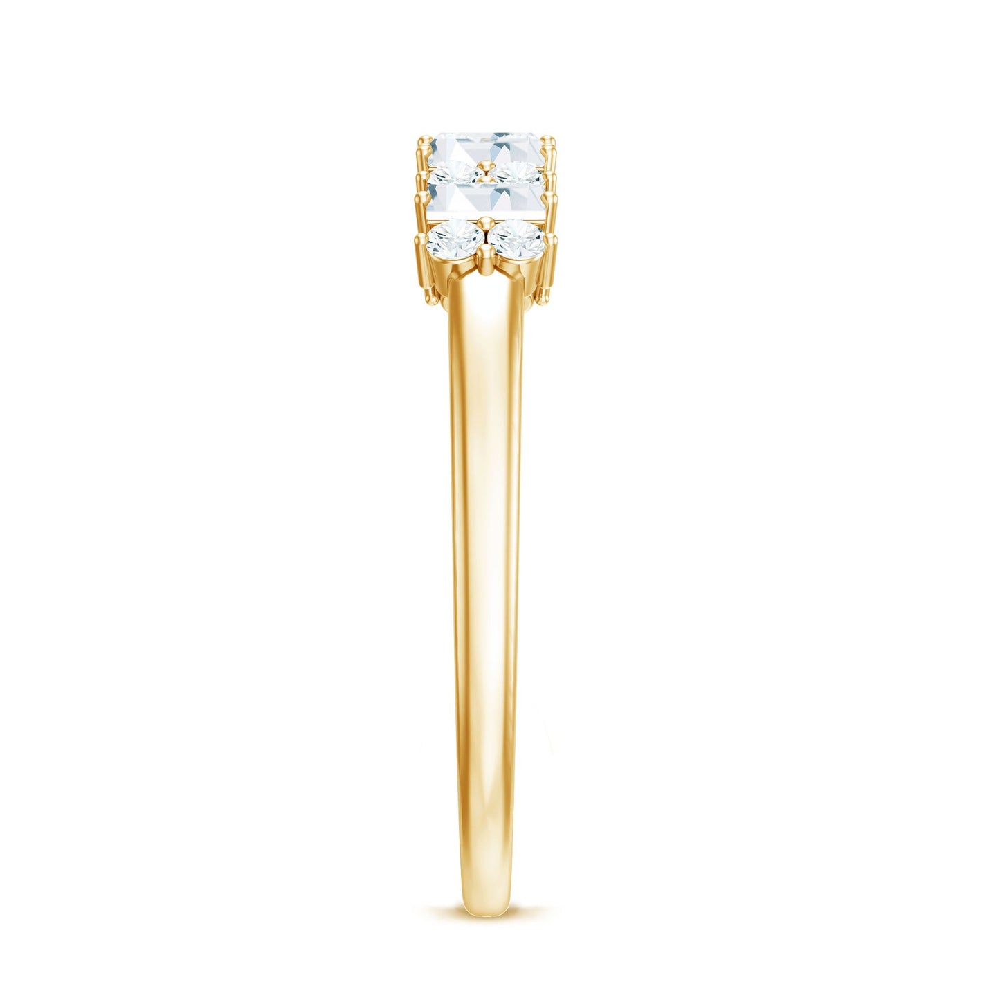 Anniversary Band Ring with Certified Moissanite Stones