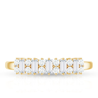 Anniversary Band Ring with Certified Moissanite Stones