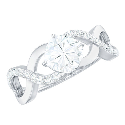Cushion Cut Moissanite Infinity Band Engagement Ring