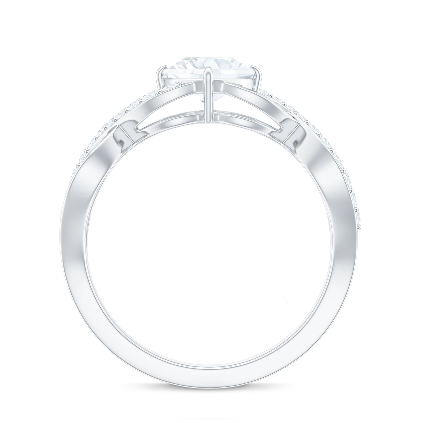 Cushion Cut Moissanite Infinity Band Engagement Ring