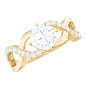 Cushion Cut Moissanite Infinity Band Engagement Ring