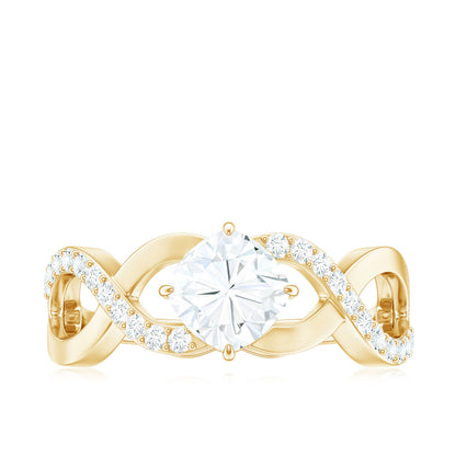 Cushion Cut Moissanite Infinity Band Engagement Ring