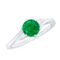Certified Natural Emerald Promise Ring with Diamond