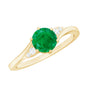 Certified Natural Emerald Promise Ring with Diamond