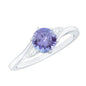 Natural Tanzanite Promise Ring with Diamond Bypass Shank