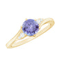 Natural Tanzanite Promise Ring with Diamond Bypass Shank