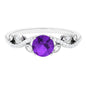 Nature Inspired 1.2 Carat Amethyst Engagement Ring with Diamond