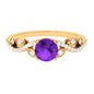 Nature Inspired 1.2 Carat Amethyst Engagement Ring with Diamond