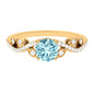 Nature Inspired Aquamarine Diamond Engagement Ring